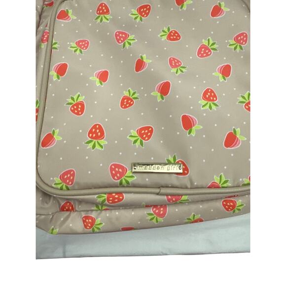 Madden Girl Matty Strawberry Nylon Square Backpack with Lunchbox - Picture 3 of 7